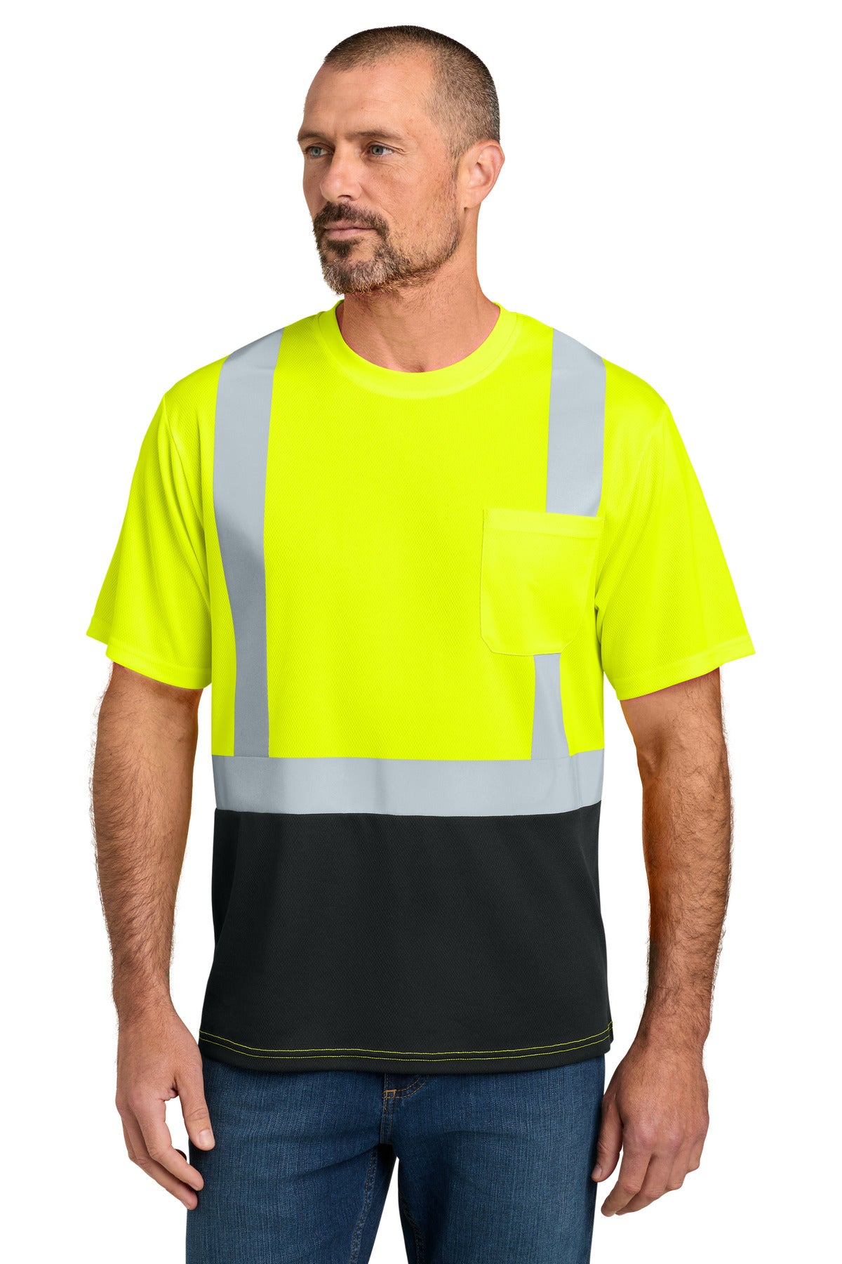 CornerStone ®  ANSI 107 Class 2 Short Sleeve Mesh Blocked Tee CS205