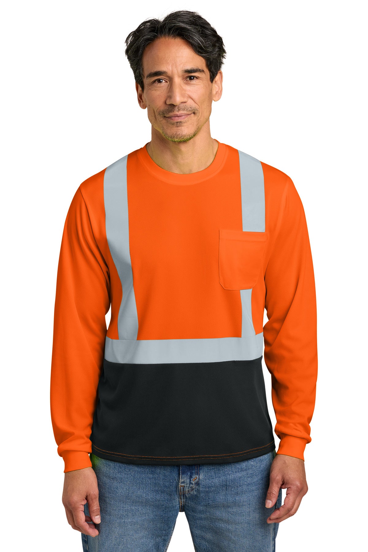 CornerStone ®  ANSI 107 Class 2 Long Sleeve Mesh Blocked Tee CS207