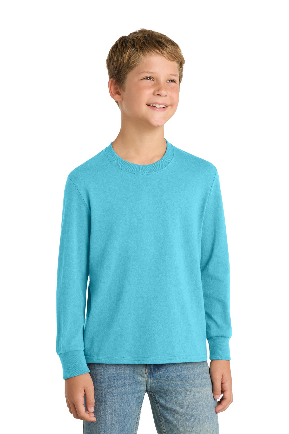 Port & Co ®  Youth Long Sleeve Core Cotton Tee. PC54YLS