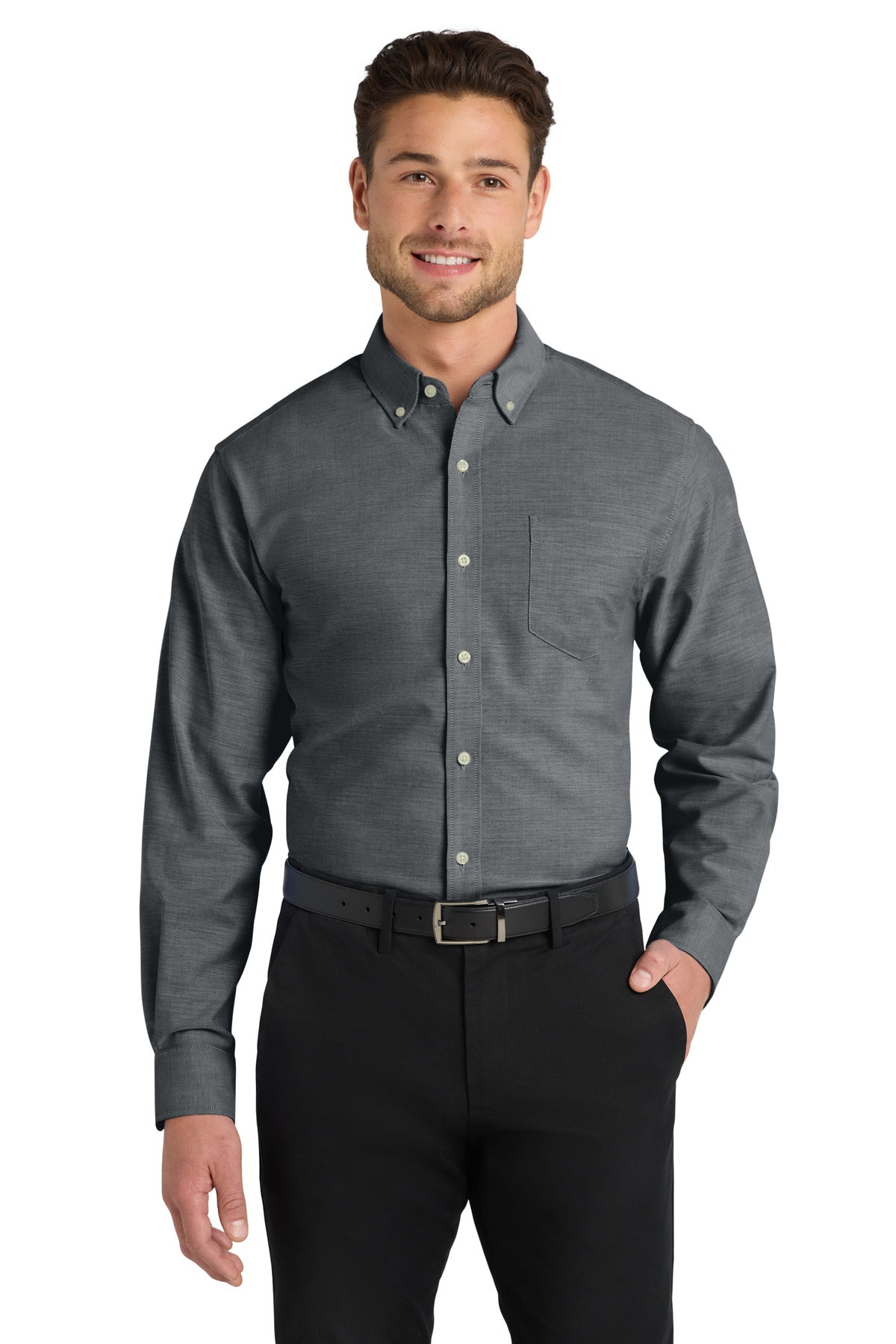 DISCONTINUED  Port Authority  ®   Untucked Fit SuperPro    Oxford  S651