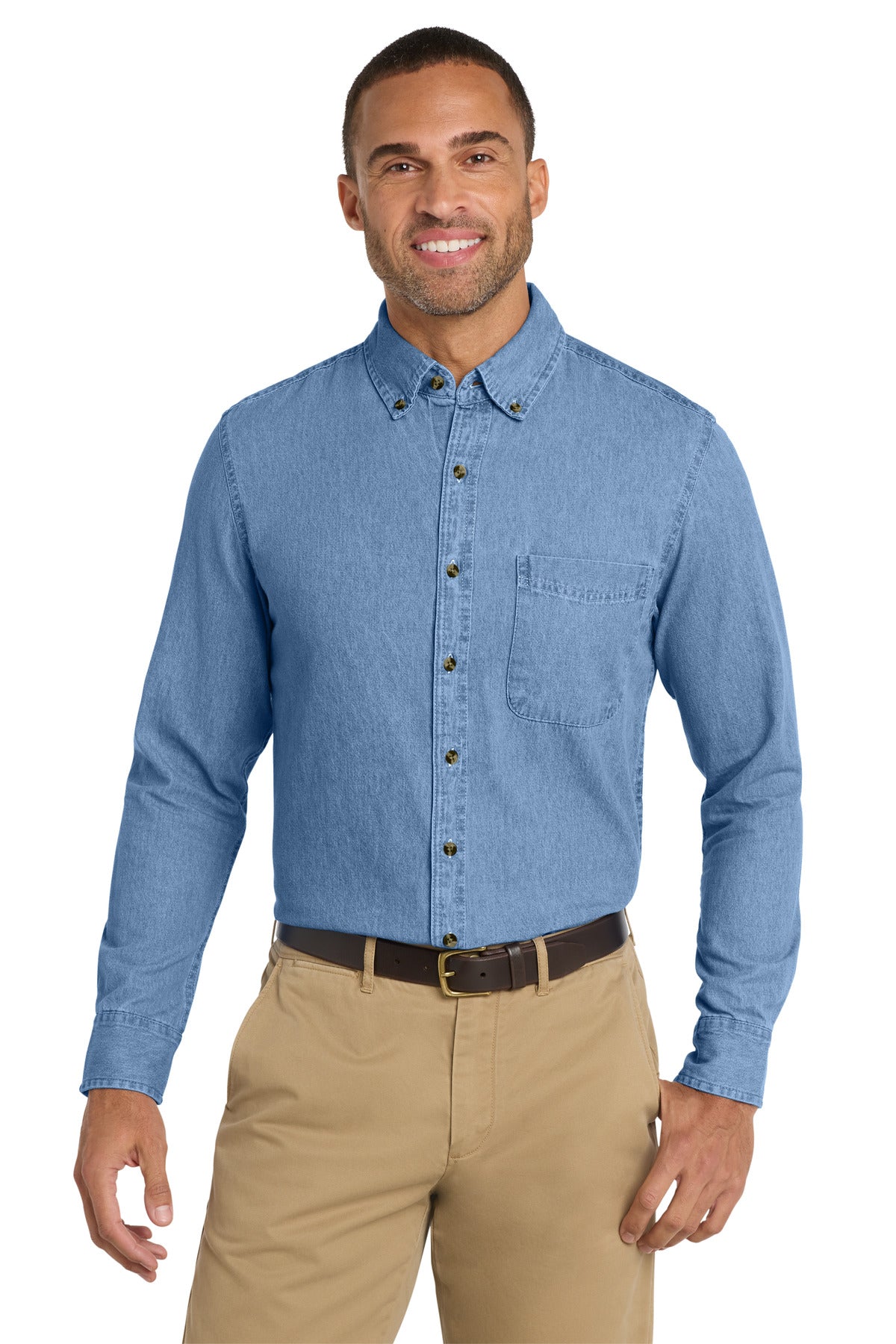 Port & Co ®  Long Sleeve Value Denim Shirt. SP10