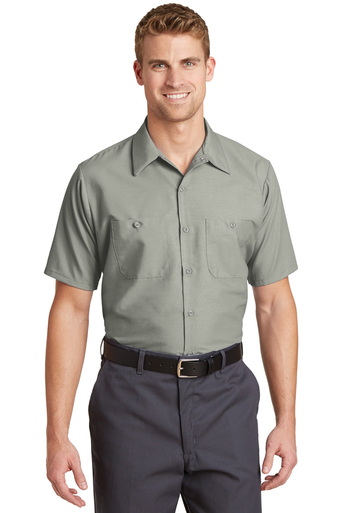 Red Kap ®  Long Size, Short Sleeve Industrial Work Shirt. SP24LONG